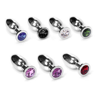 Kiotos - Buttplug RVS Met Roze Kristal - Maat S