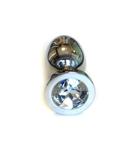 Kiotos - Buttplug RVS met transparant kristal - large