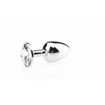 Kiotos - Buttplug aluminium met transparant kristal - medium