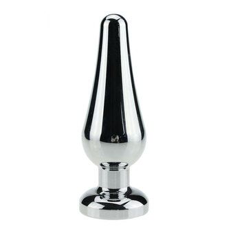 Kiotos - Buttplug aluminium met transparant kristal - 100 mm x 30 mm