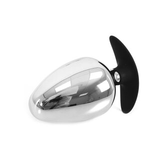 Kiotos - Big Ass RVS Buttplug S 70 mm x 12 cm Met Siliconen voet/handvat