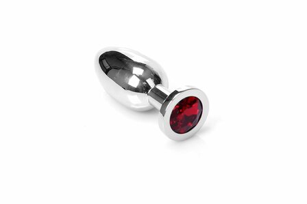 Kiotos - Buttplug RVS Met Rood Kristal - Maat S