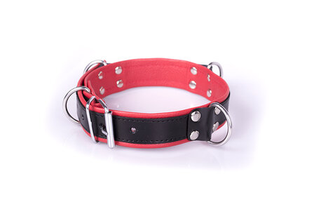 Kiotos - DeLuxe Bondage Collar - Zwart/Rood