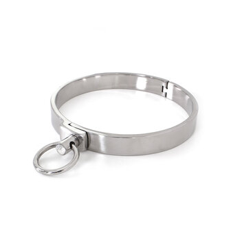 Kiotos - RVS Collar Solid Met Transparant Kristal voorzijde - Large - 13,5 cm