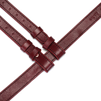 Wine Red Exclusief leren Strap-On Harnas