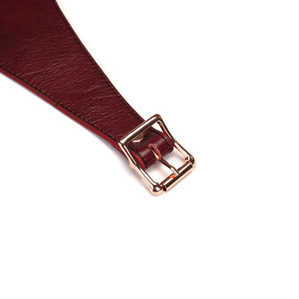 Wine Red Exclusief leren Strap-On Harnas