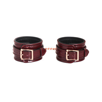 Liebe Seele - Wine Red leren enkelboeien met ros&eacute; gouden ketting | exclusief en luxe ontwerp - wijnrood