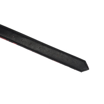 Liebe Seele - Victorian Garden Collar/Choker Smal - vegan vriendelijk - PU leer en kant - zwart/rood