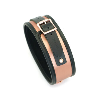 Liebe Seele - Rose Gold Memory Exclusieve Leren Collar en Metalen Leiband - ros&eacute; goud