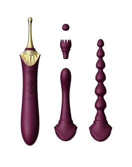 ZALO - Verwarmde Pinpoint Clitoris Vibrator Bess 2 met extra opzetstukken - paars