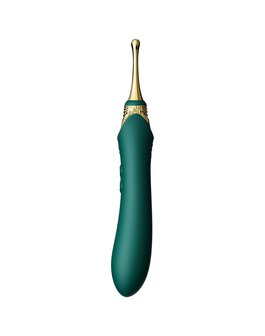 ZALO Verwarmde Pinpoint Clitoris Vibrator Bess 2 met extra opzetstukken - smaragdgroen