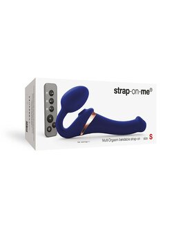 Strap-On-Me Vibrerende Strapless Voorbinddildo met luchtdruk stimulatie - paars - maat S