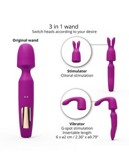 Love to Love - R-Evolution Wand Vibrator Set Met 2 verwisselbare opzetstukken - Roze