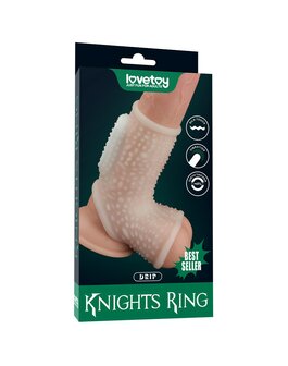 Lovetoy - Vibrerende Rekbare Penis Sleeve - Drip Knights - Wit