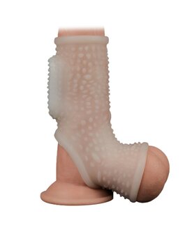 Lovetoy Vibrerende Rekbare Penis Sleeve DRIP KNIGHTS - wit