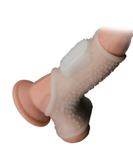 Lovetoy - Vibrerende Rekbare Penis Sleeve - Drip Knights - Wit