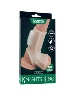 Lovetoy Vibrerende Rekbare Penis Sleeve RIDGE KNIGHTS - wit