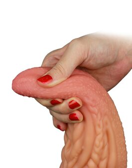 Lovetoy XXL Extreme Dildo Alien Tongue 25 x 7.5 cm - lichte/donkere huidskleur