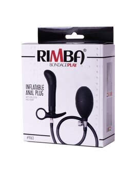 Rimba Latex Play Opblaasbare Anaalplug met pomp - zwart
