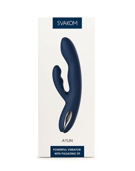 Svakom Rabbit Vibrator met vibrerende tip AYLIN - blauw