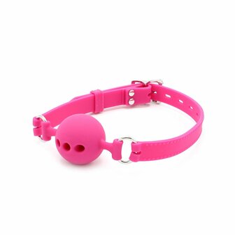 Kiotos - Siliconen Ball Gag Met (adem)gaten - Roze