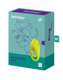 Satisfyer - Vibrerende Cockring met Partner Stimulator | Koppel Vibrator SPECTACULAR DUO - geel