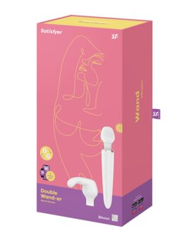 Satisfyer - Wand Vibrator Double Wand-er met App Control - wit