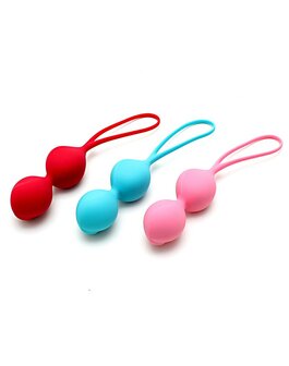 Satisfyer - Bekkenbodem Trainer Kegel Balls set van 3 - rood - roze - blauw - gevorderd