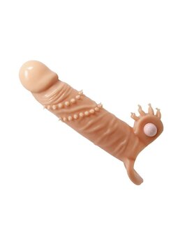 Pretty Love - Connor - Vibrerende Penis Sleeve - Met Clitoris Stimulator - Lichte Huidskleur