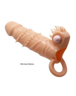 Pretty Love - Connor - Vibrerende Penis Sleeve - Met Clitoris Stimulator - Lichte Huidskleur