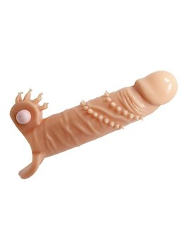 Pretty Love - Connor - Vibrerende Penis Sleeve - Met Clitoris Stimulator - Lichte Huidskleur