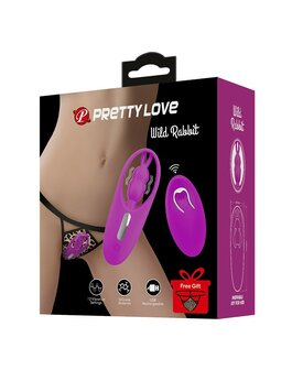 Pretty Love - Clitoris Stimulator &amp; Panty Vibrator Met Afstandsbediening Wild Rabbit - Roze