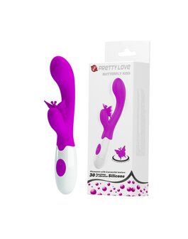 Pretty Love Rabbit Vibrator / Tarzan Vibrator BUTTERFLY KISS - roze