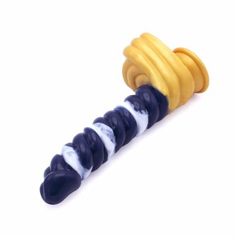 Kiotos Monstar Dildo Beast 37 - 23.5 x 4 cm - wit/goud/blauw