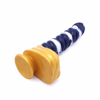 Kiotos Monstar Dildo Beast 37 - 23.5 x 4 cm - wit/goud/blauw