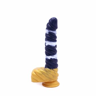 Kiotos Monstar Dildo Beast 37 - 23.5 x 4 cm - wit/goud/blauw