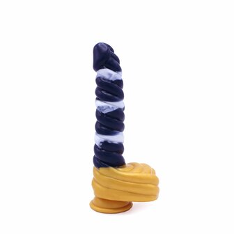 Kiotos Monstar Dildo Beast 37 - 23.5 x 4 cm - wit/goud/blauw