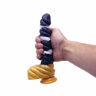 Kiotos Monstar Dildo Beast 37 - 23.5 x 4 cm - wit/goud/blauw