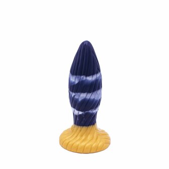 Kiotos Monstar Buttplug / Anaal Dildo Beast 39 - 17.5 x 5.5 cm - blauw/goud/wit
