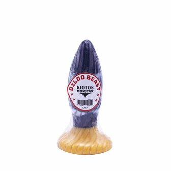 Kiotos Monstar - Buttplug - Anaal Dildo Beast 39 - 17.5 x 5.5 cm - Blauw/Goud/Wit