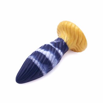 Kiotos Monstar - Buttplug - Anaal Dildo Beast 39 - 17.5 x 5.5 cm - Blauw/Goud/Wit