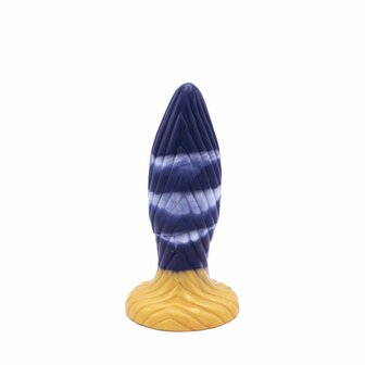 Kiotos Monstar Buttplug / Anaal Dildo Beast 39 - 17.5 x 5.5 cm - blauw/goud/wit