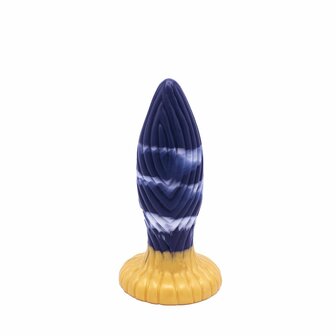 Kiotos Monstar - Buttplug - Anaal Dildo Beast 39 - 17.5 x 5.5 cm - Blauw/Goud/Wit