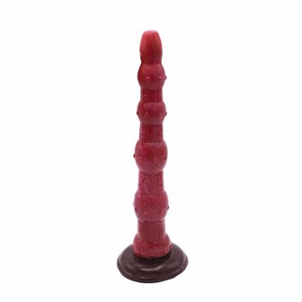 Kiotos Monstar - Anaal Dildo Beast No. 45 - 37.5 x 5.7 cm - Roze/Rood/Zwart