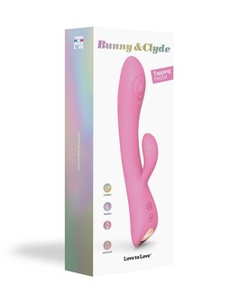 Love to Love BUNNY &amp; CLYDE Rabbit Vibrator met tapping&quot; functie - roze&quot;