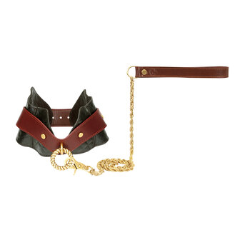 Liebe Seele - The Equestrian Leather Posture Collar And Leash - Leren Halsband Met Ketting