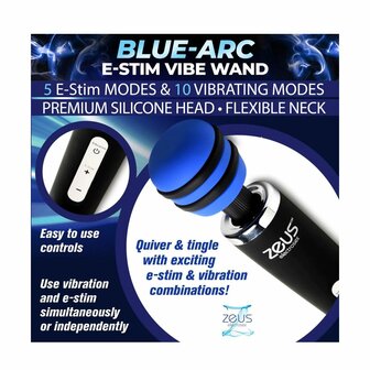 Zeus - E-stim Electrosex Wand Vibrator Blue Arc