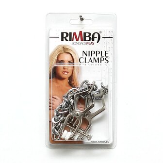 Rimba Bondage Play - Industri&sbquo;&agrave;&ouml;&not;&yen;le Tepelklemmen Met Verstelschroef En Ketting