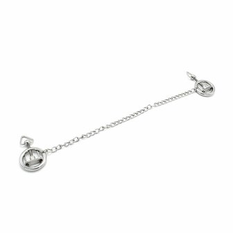 Kiotos Steel - Stalen Tepelklem Ringen Met Ketting - RVS - Lengte Ketting 38 cm