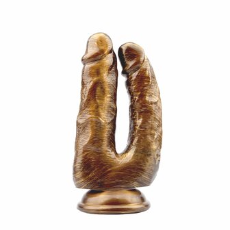 Chisa Novelties - Gold Dildo Voor Gelijktijdige Vaginale en Anale Penetratie - Dick Cumming - Goud